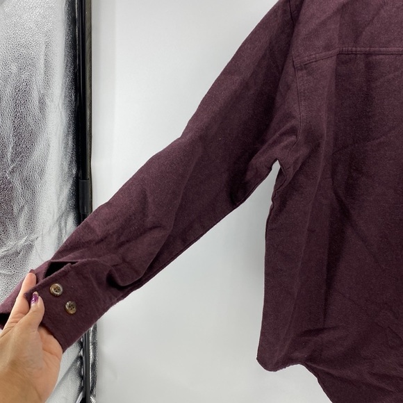 Casual Country Outfitters burgundy 100% cotton flannel button down - Picture 7 of 7